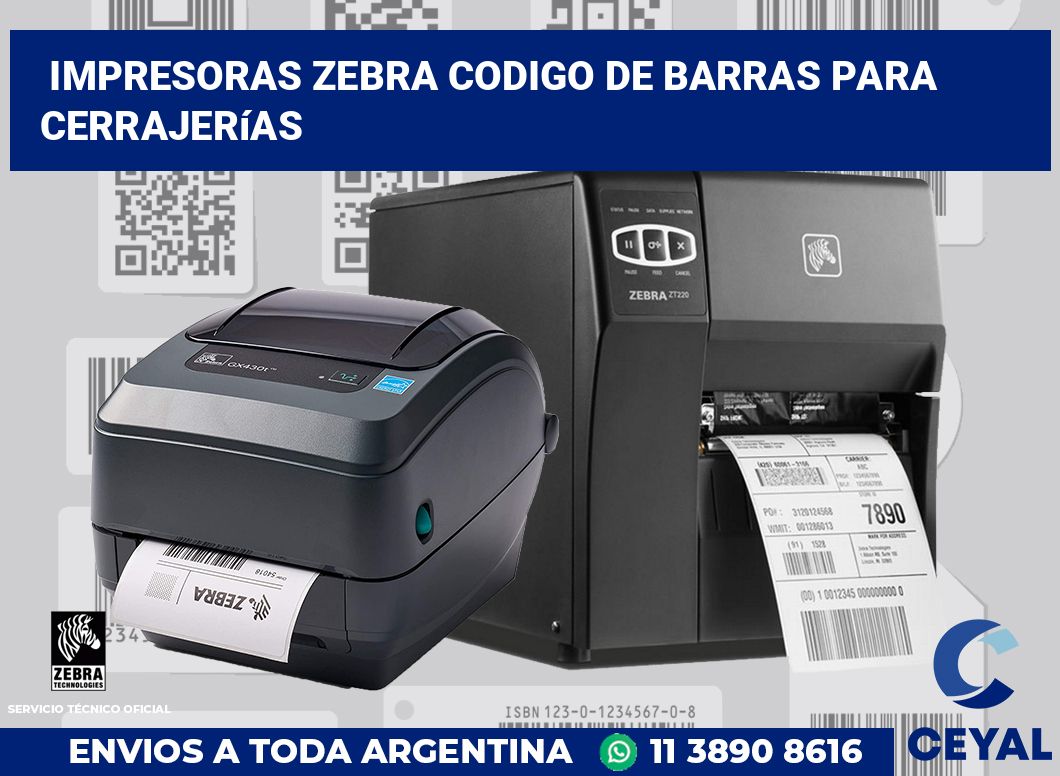 impresoras zebra codigo de barras para Cerrajerías