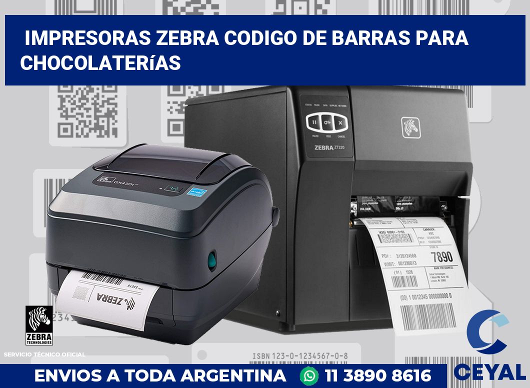 impresoras zebra codigo de barras para Chocolaterías