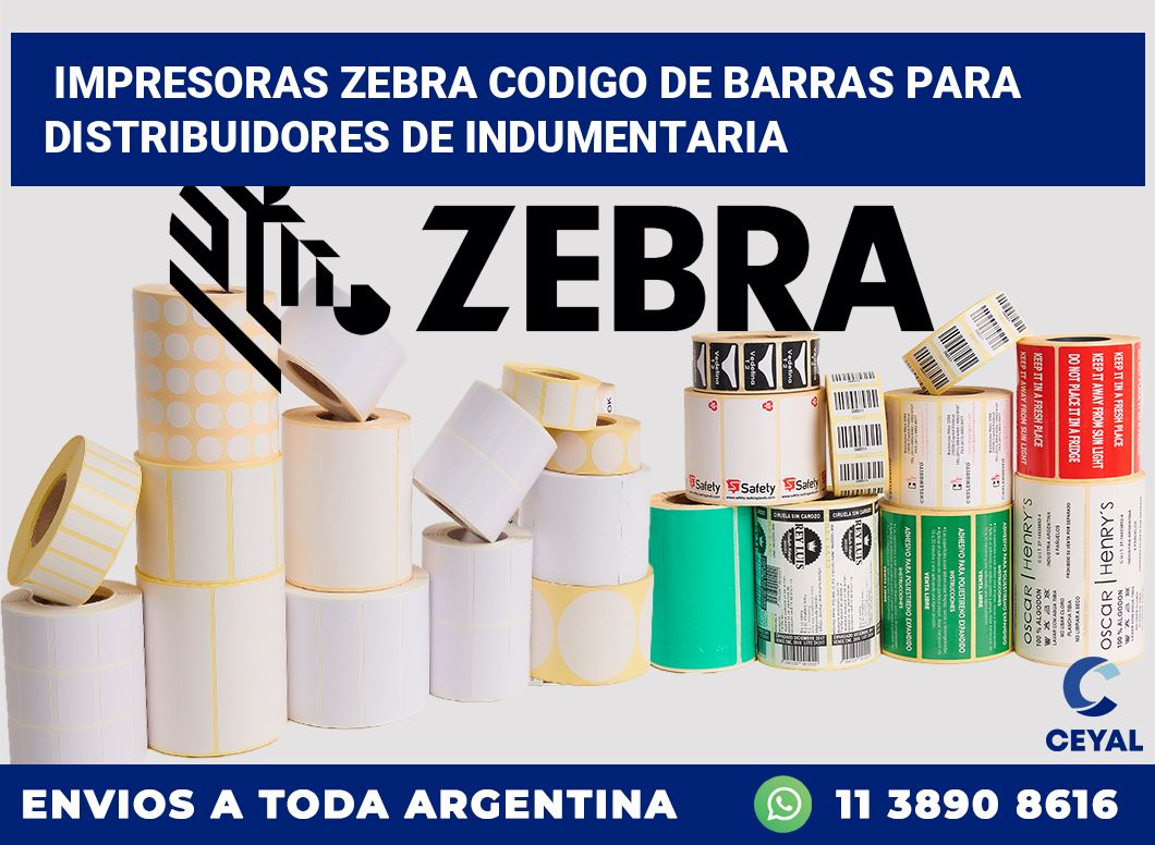 impresoras zebra codigo de barras para Distribuidores de indumentaria