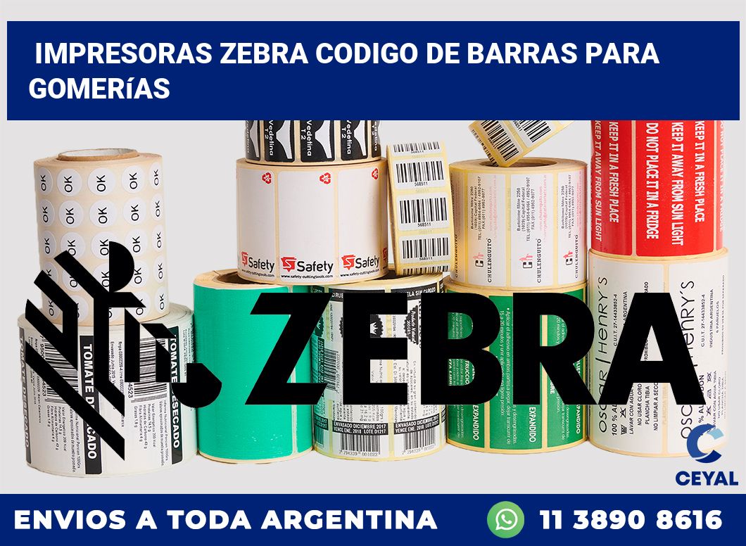 impresoras zebra codigo de barras para Gomerías