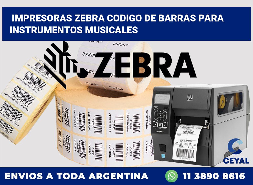 impresoras zebra codigo de barras para Instrumentos musicales
