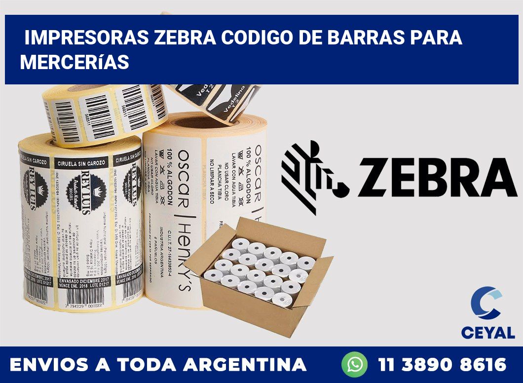 impresoras zebra codigo de barras para Mercerías