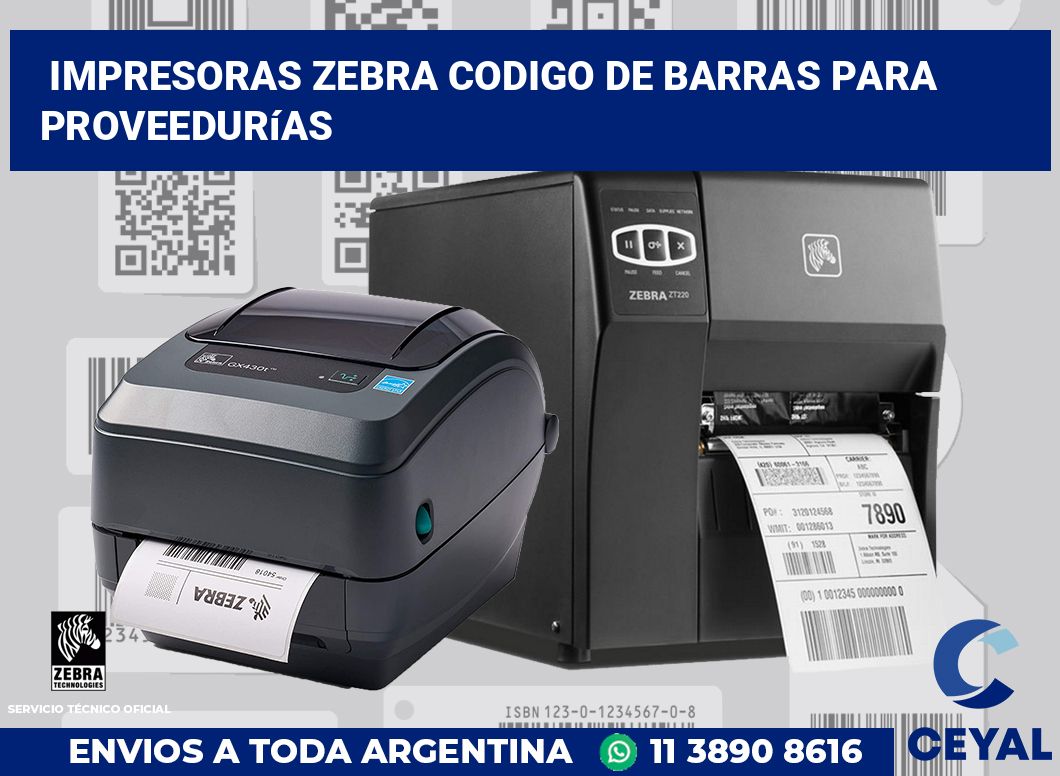 impresoras zebra codigo de barras para Proveedurías