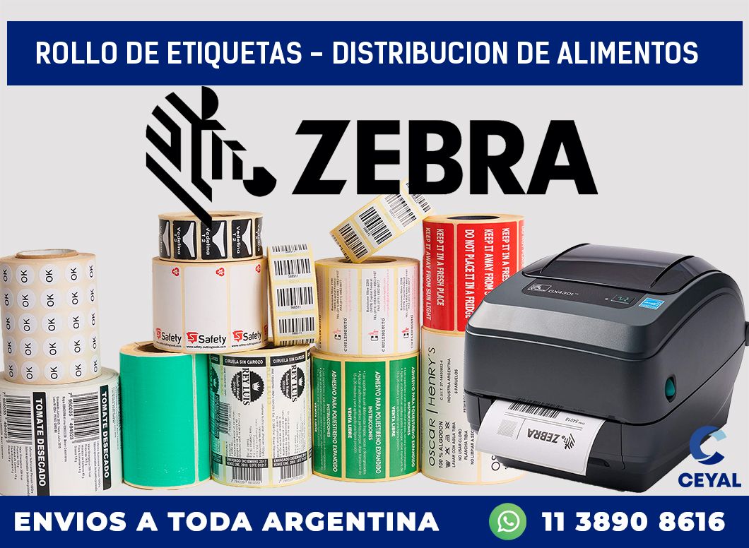 rollo de etiquetas – distribucion de alimentos