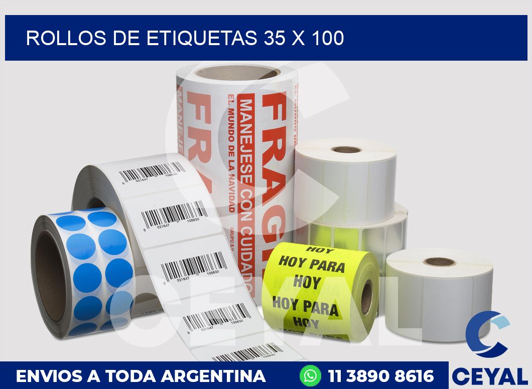 rollos de etiquetas 35 x 100