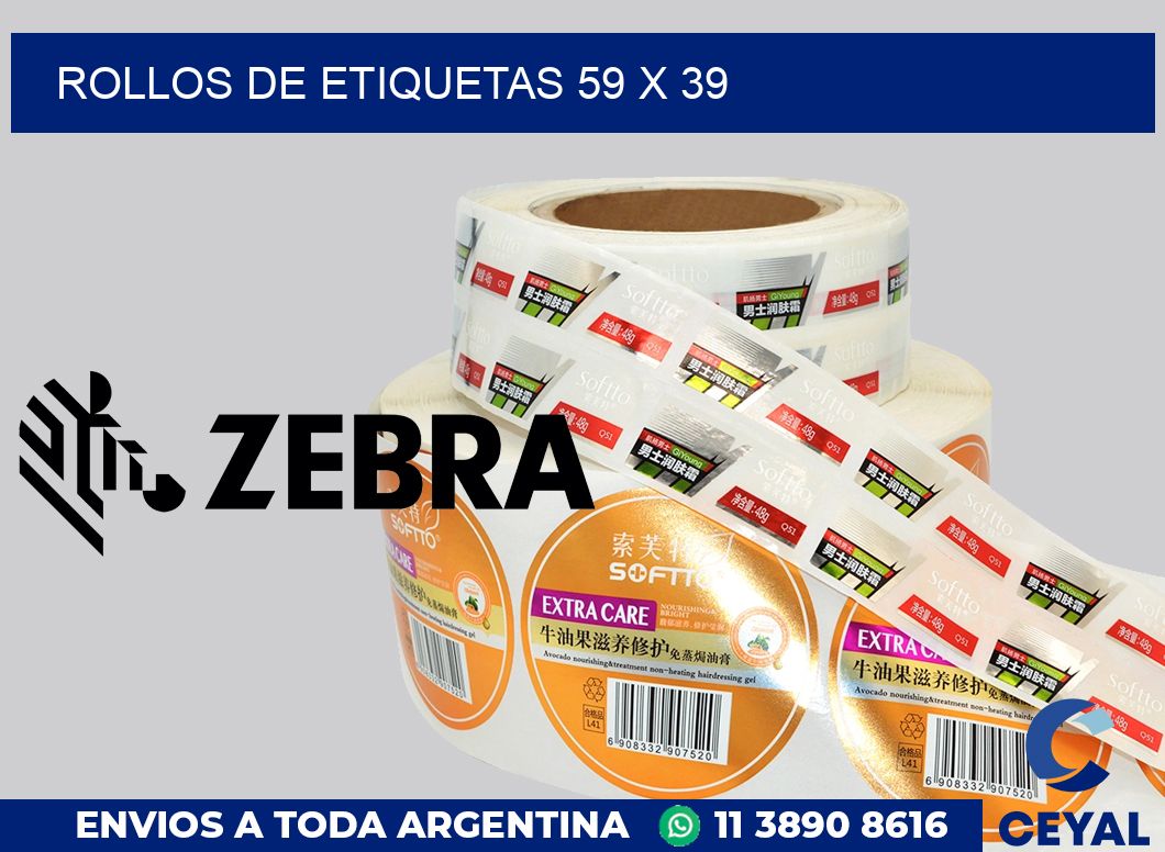 rollos de etiquetas 59 x 39