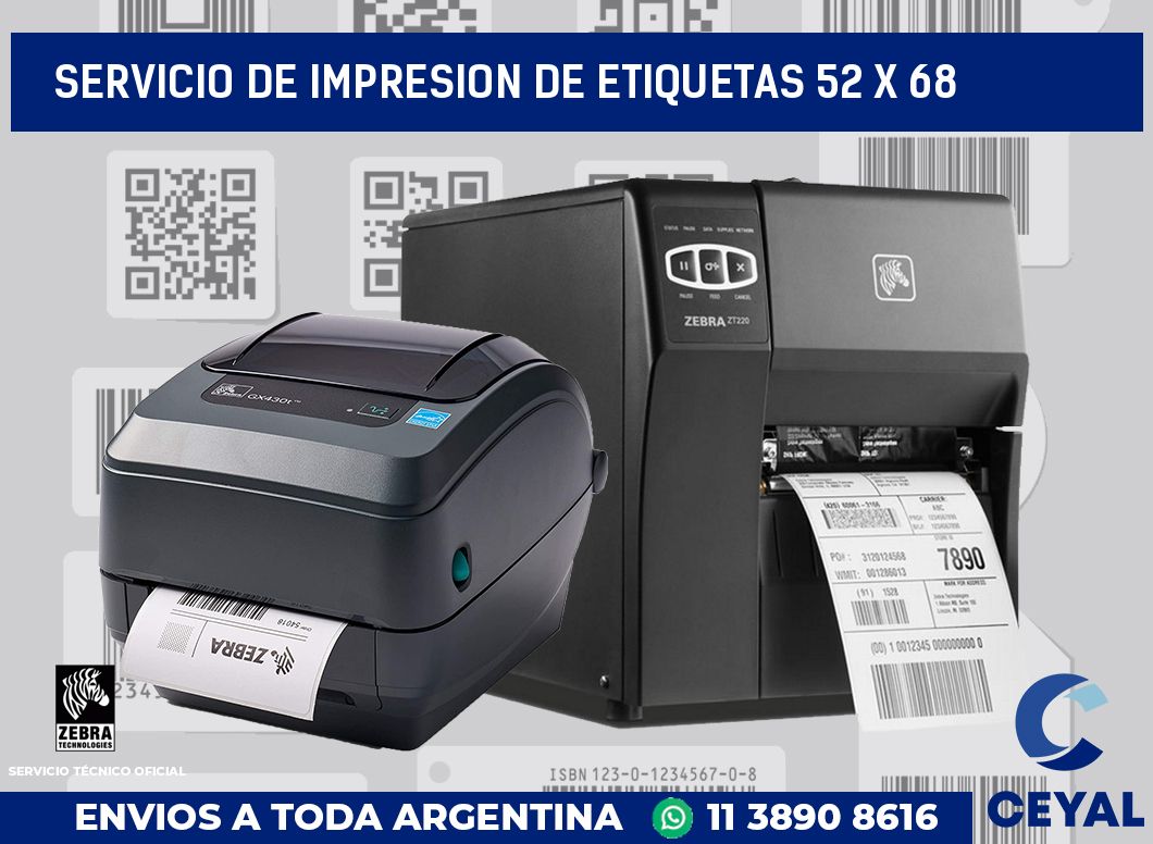servicio de impresion de etiquetas 52 x 68