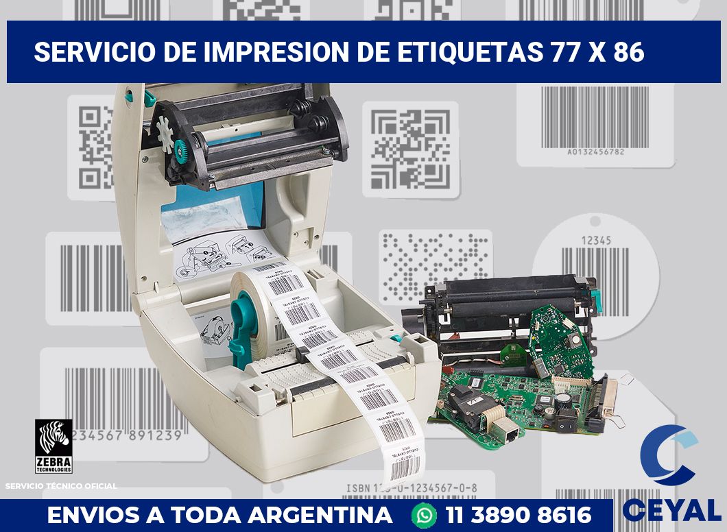 servicio de impresion de etiquetas 77 x 86