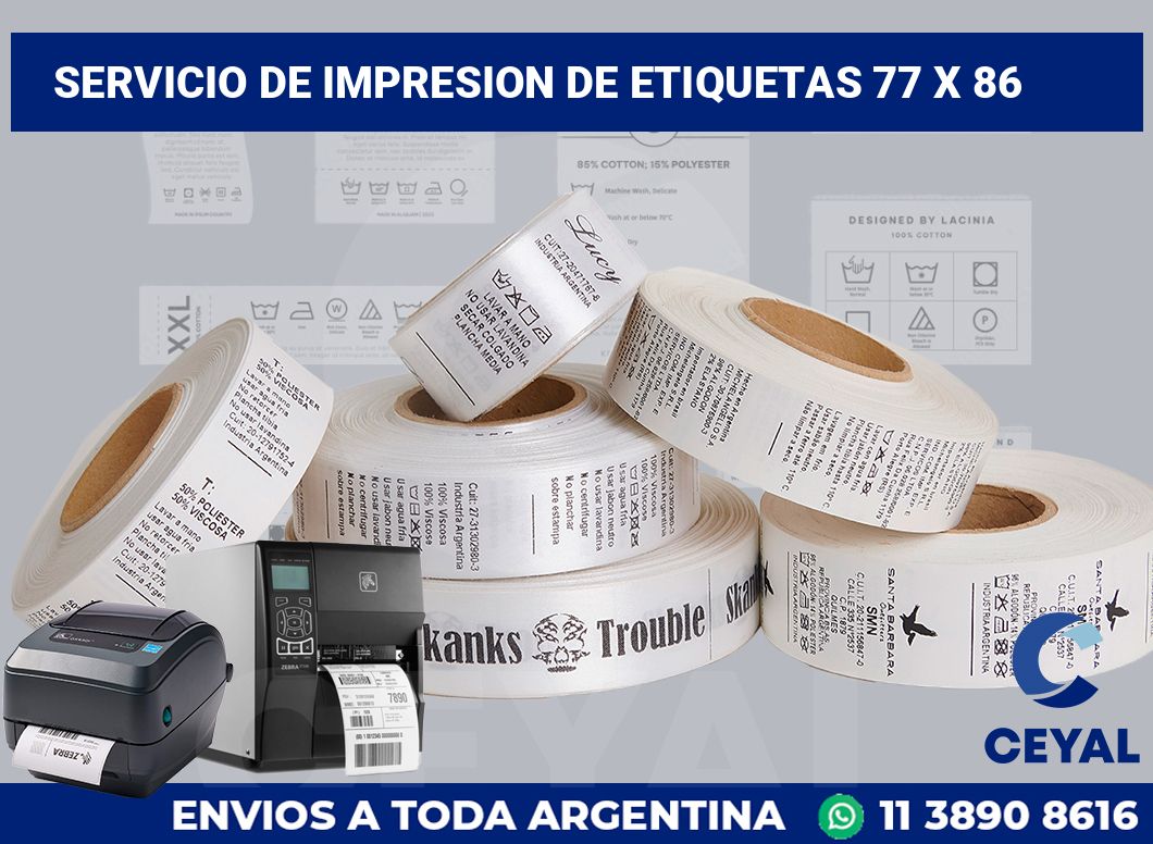 servicio de impresion de etiquetas 77 x 86