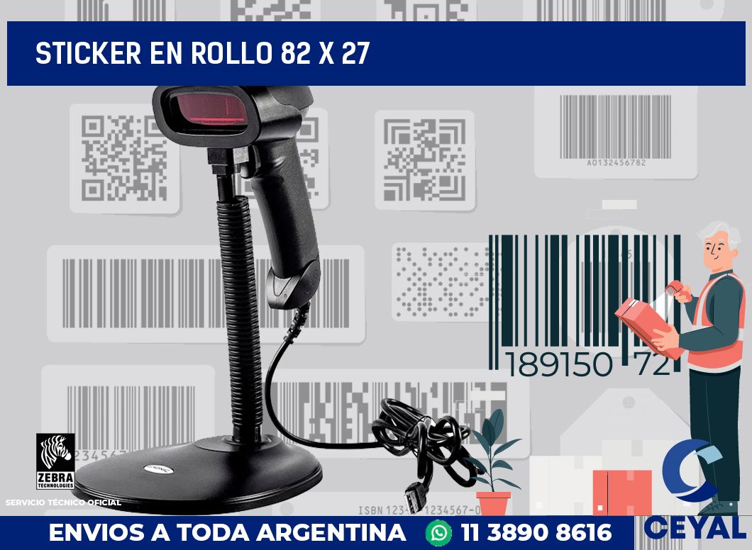 sticker en rollo 82 x 27