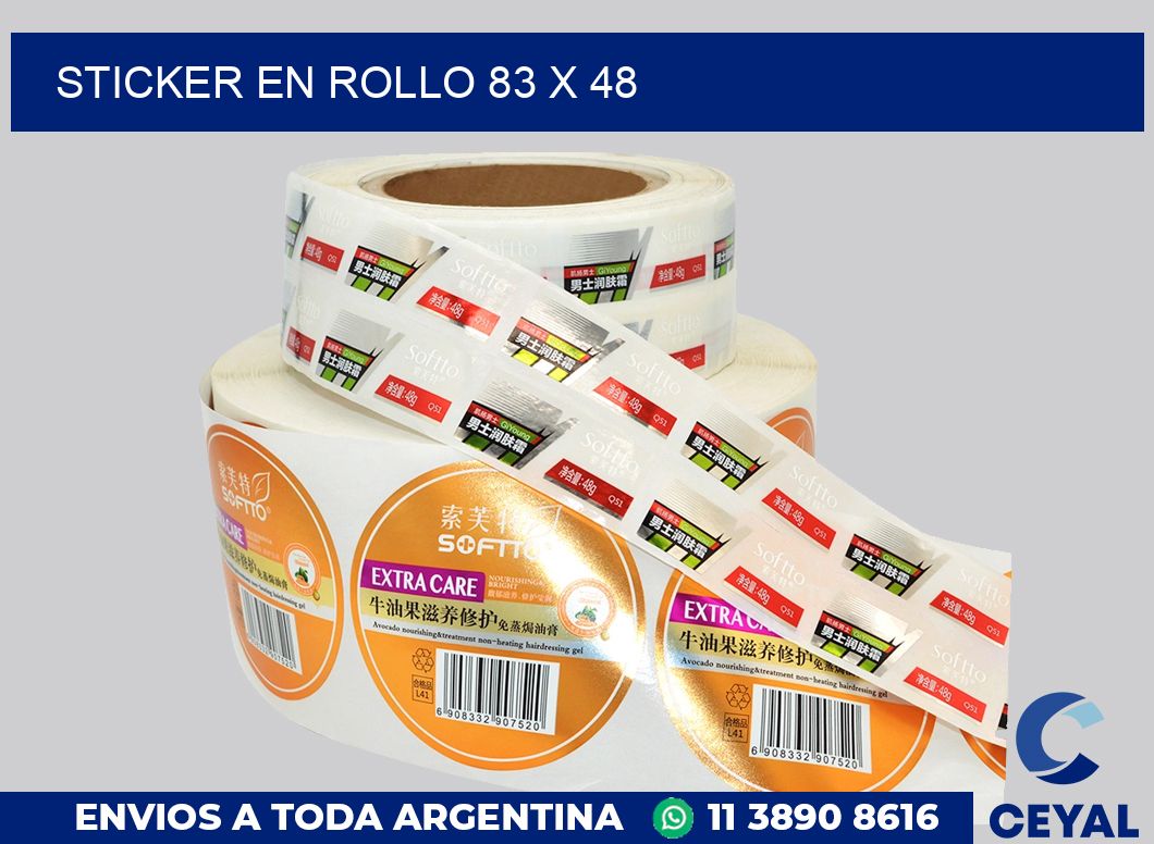 sticker en rollo 83 x 48