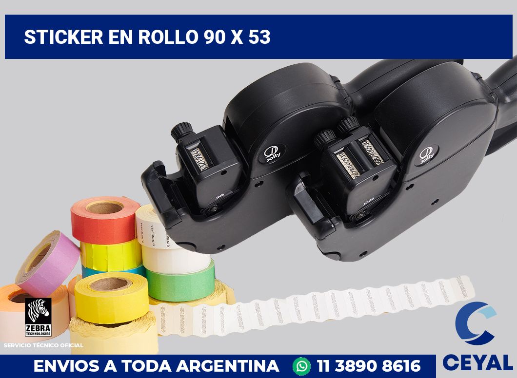 sticker en rollo 90 x 53
