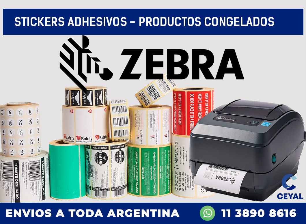 stickers adhesivos – productos congelados
