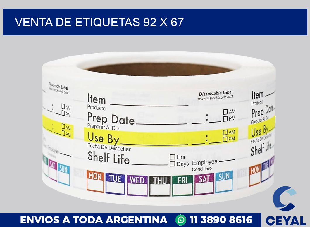 venta de etiquetas 92 x 67