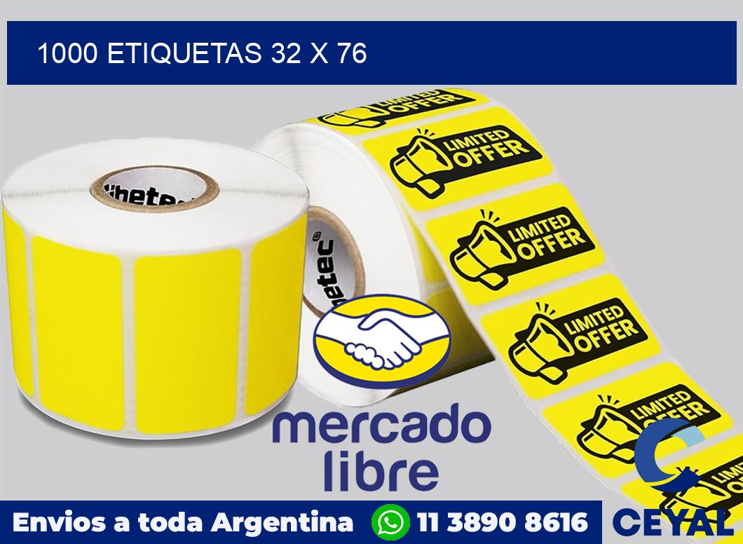 1000 etiquetas 32 x 76