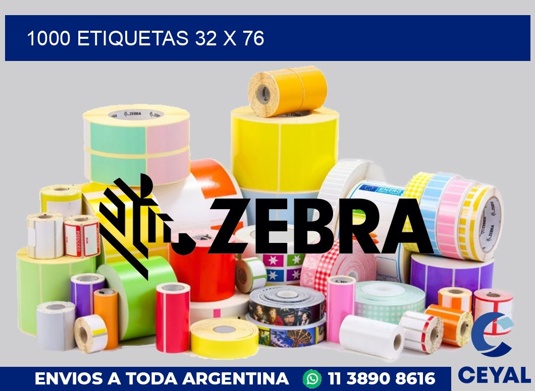 1000 etiquetas 32 x 76