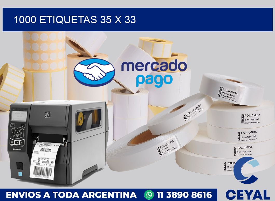 1000 etiquetas 35 x 33