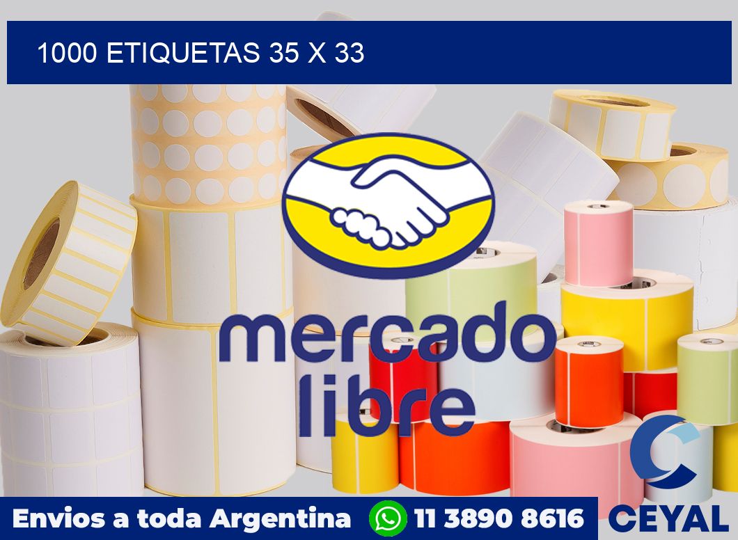 1000 etiquetas 35 x 33