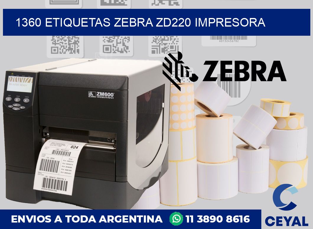 1360 etiquetas Zebra zd220 impresora