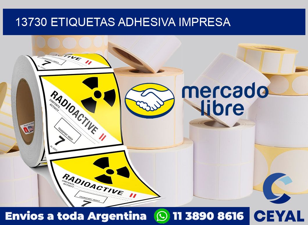 13730 etiquetas adhesiva impresa