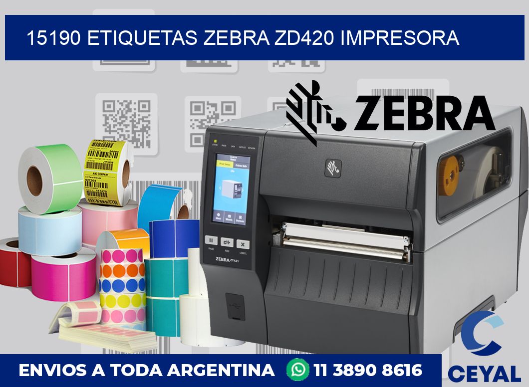 15190 etiquetas Zebra zd420 impresora