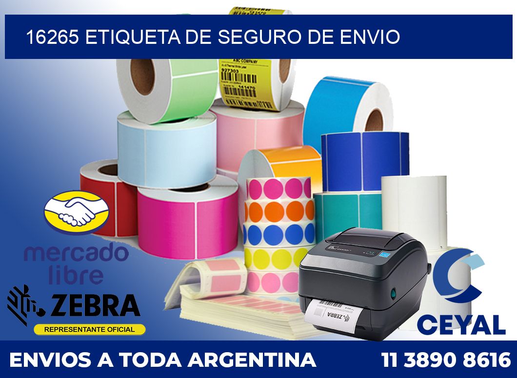 16265 Etiqueta de seguro de envio