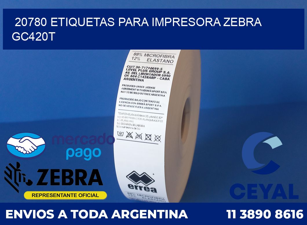 20780 etiquetas para impresora zebra GC420T