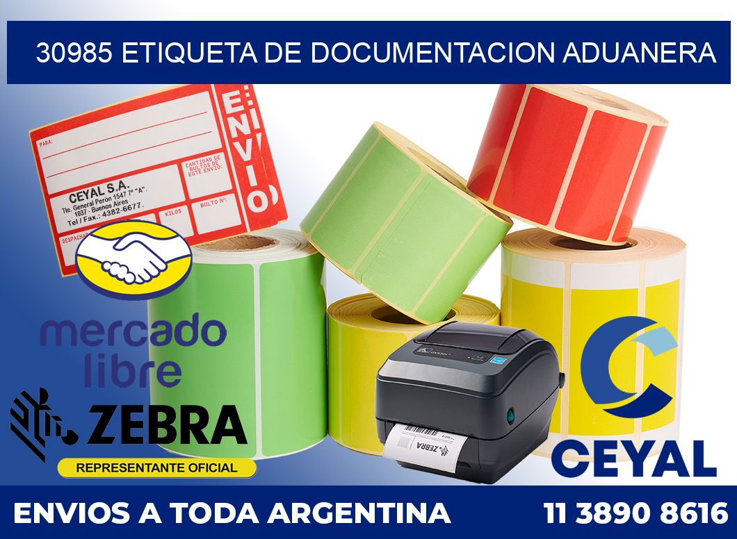 30985 Etiqueta de documentacion aduanera