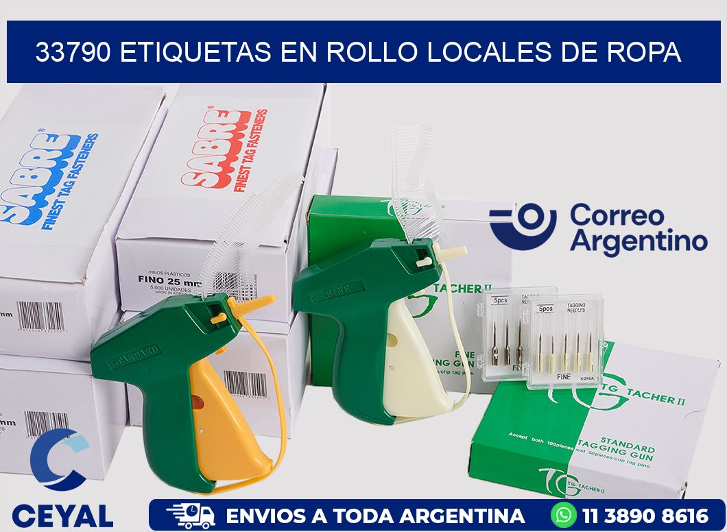 33790 Etiquetas en rollo locales de ropa