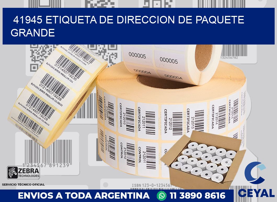 41945 Etiqueta de direccion de paquete grande