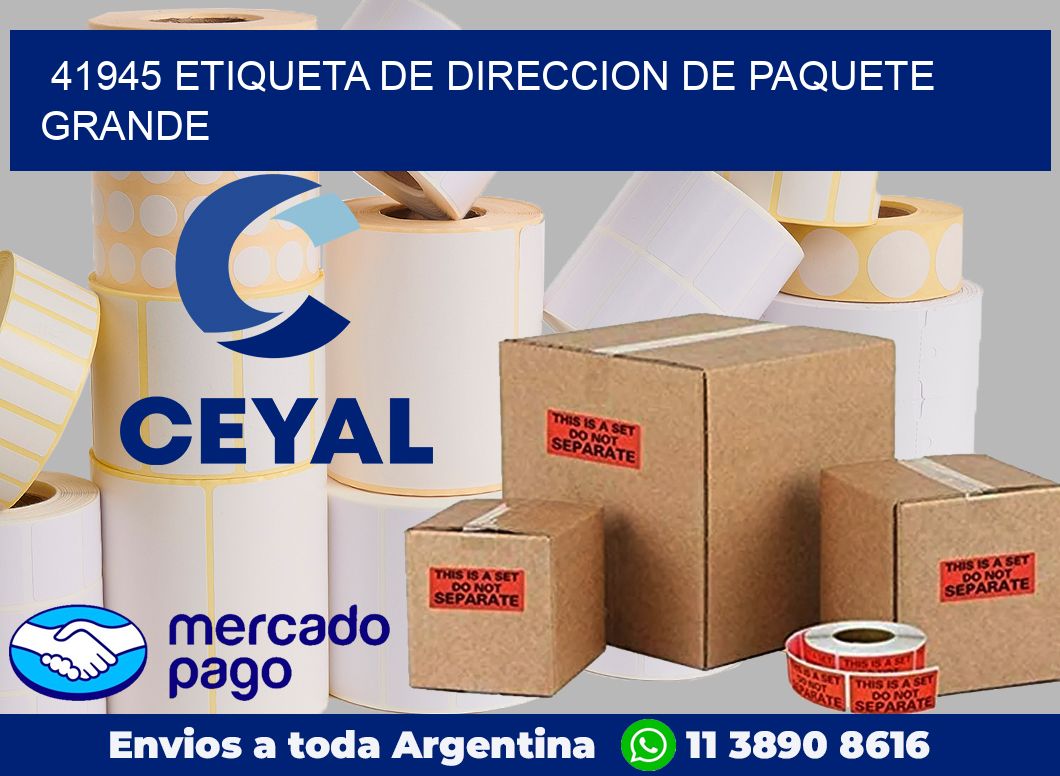 41945 Etiqueta de direccion de paquete grande