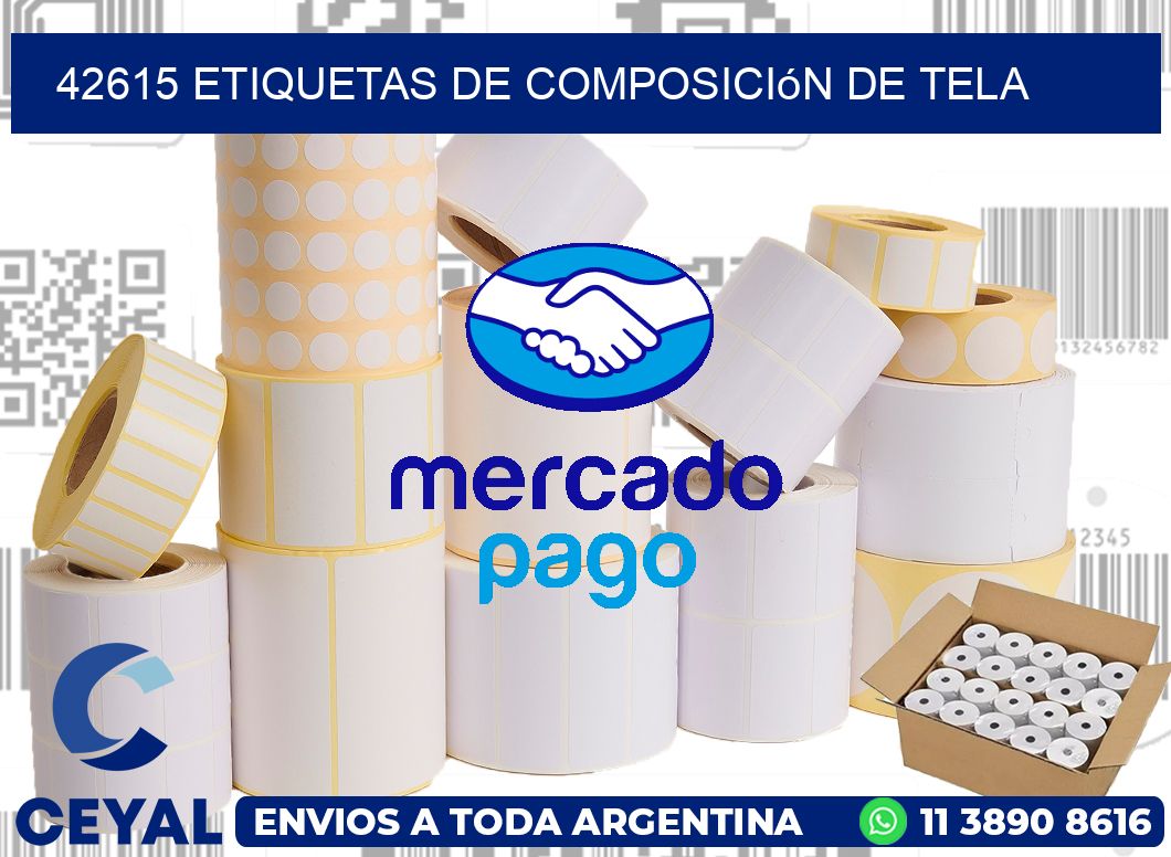 42615 Etiquetas de Composición de Tela