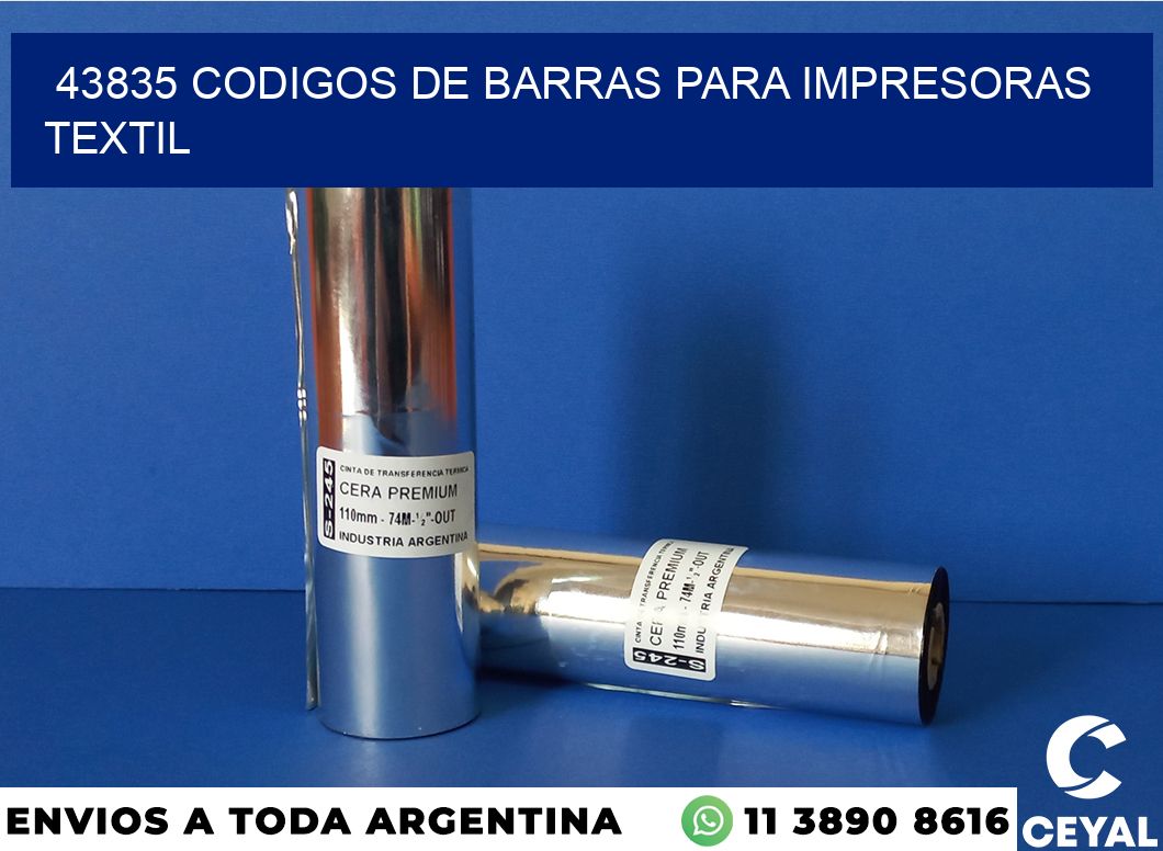43835 codigos de barras para impresoras textil