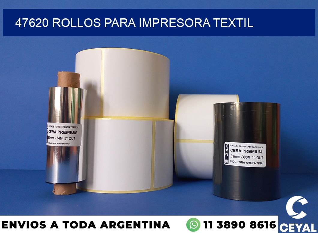 47620 rollos para impresora textil
