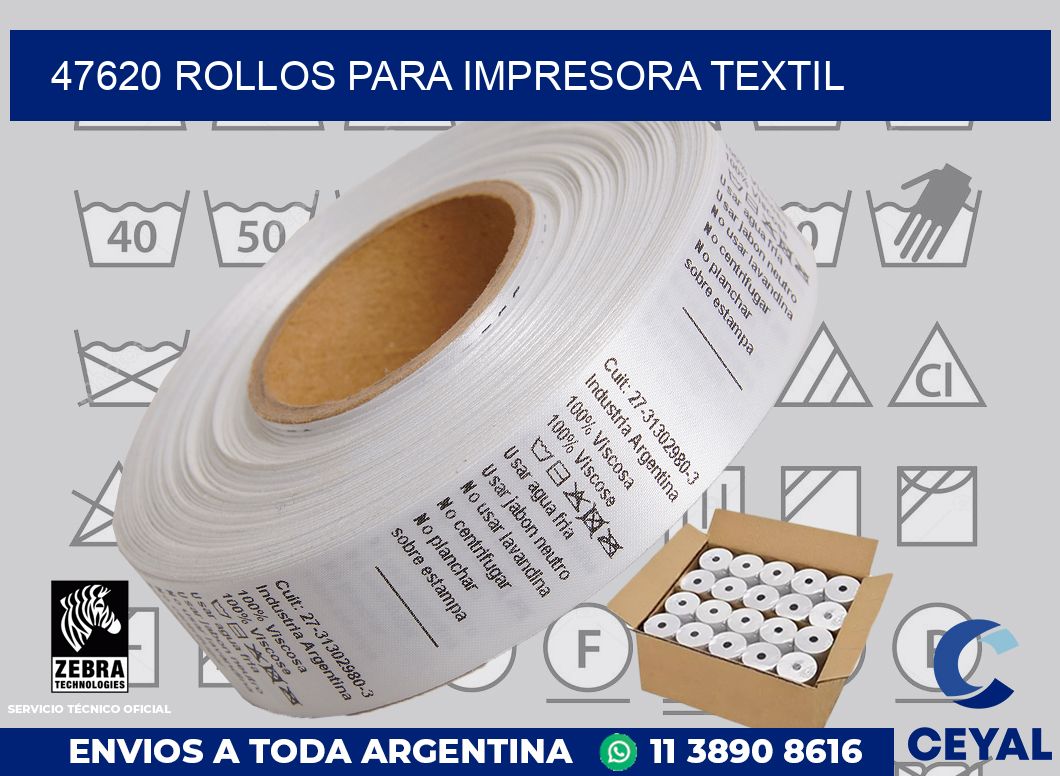 47620 rollos para impresora textil