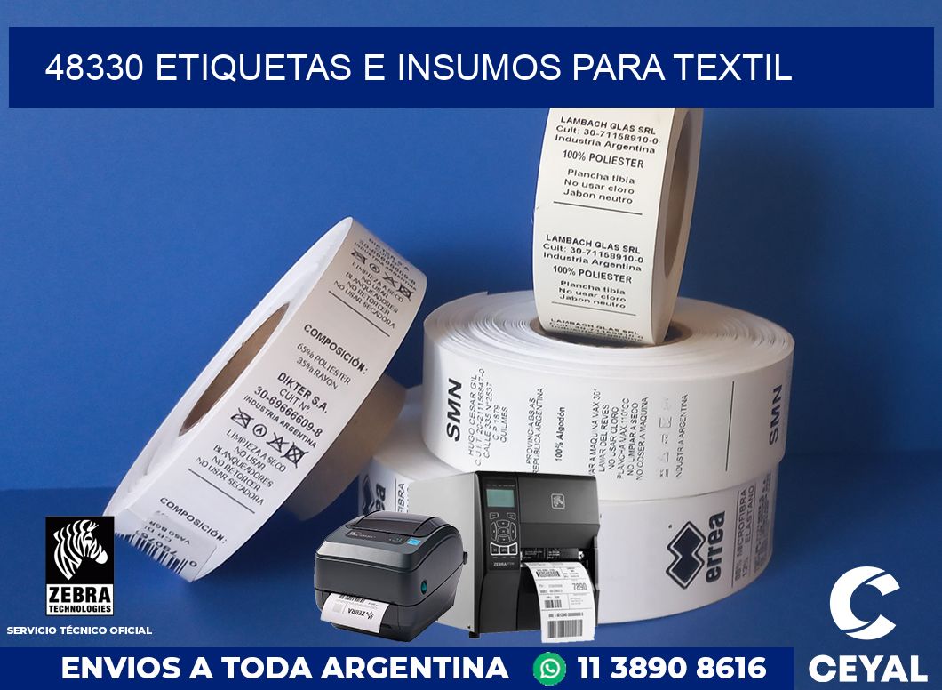48330 etiquetas e insumos para textil