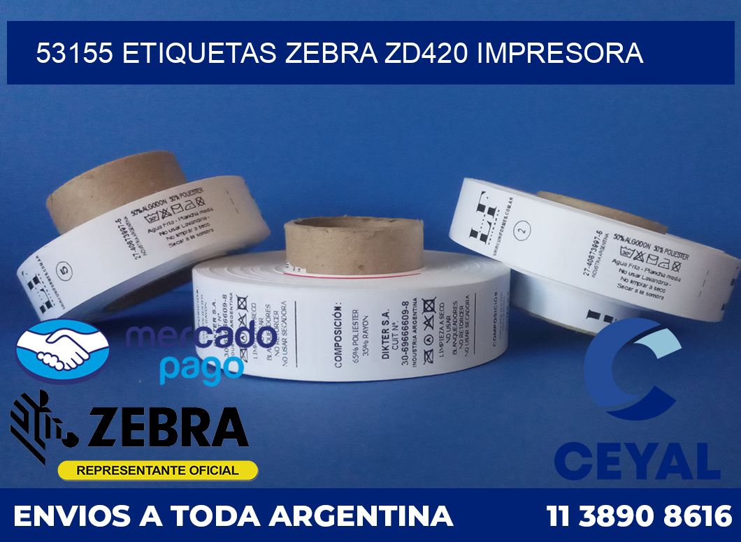 53155 etiquetas Zebra zd420 impresora