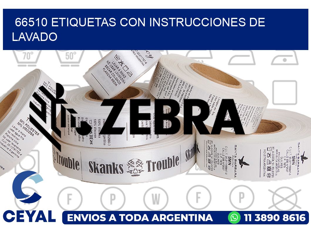 66510 Etiquetas con instrucciones de lavado
