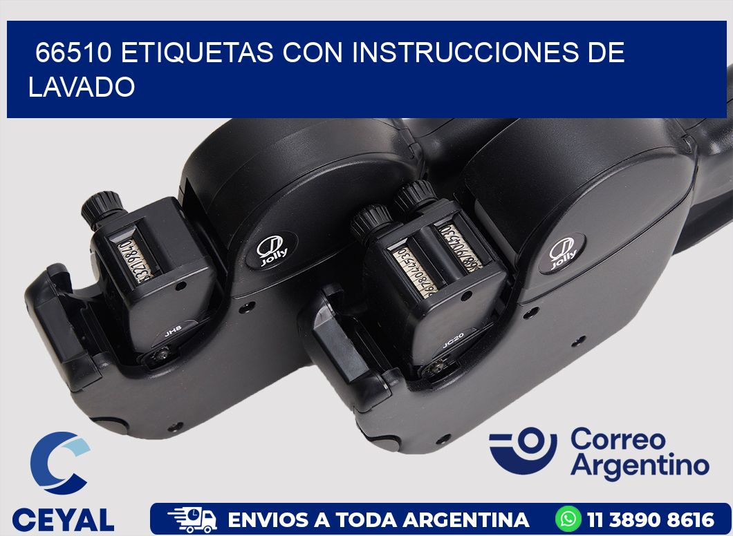 66510 Etiquetas con instrucciones de lavado