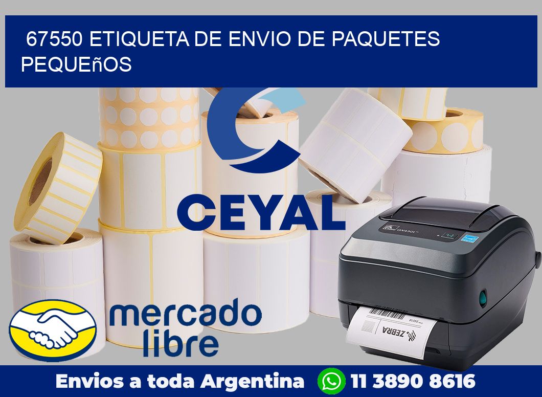 67550 Etiqueta de envio de paquetes pequeños