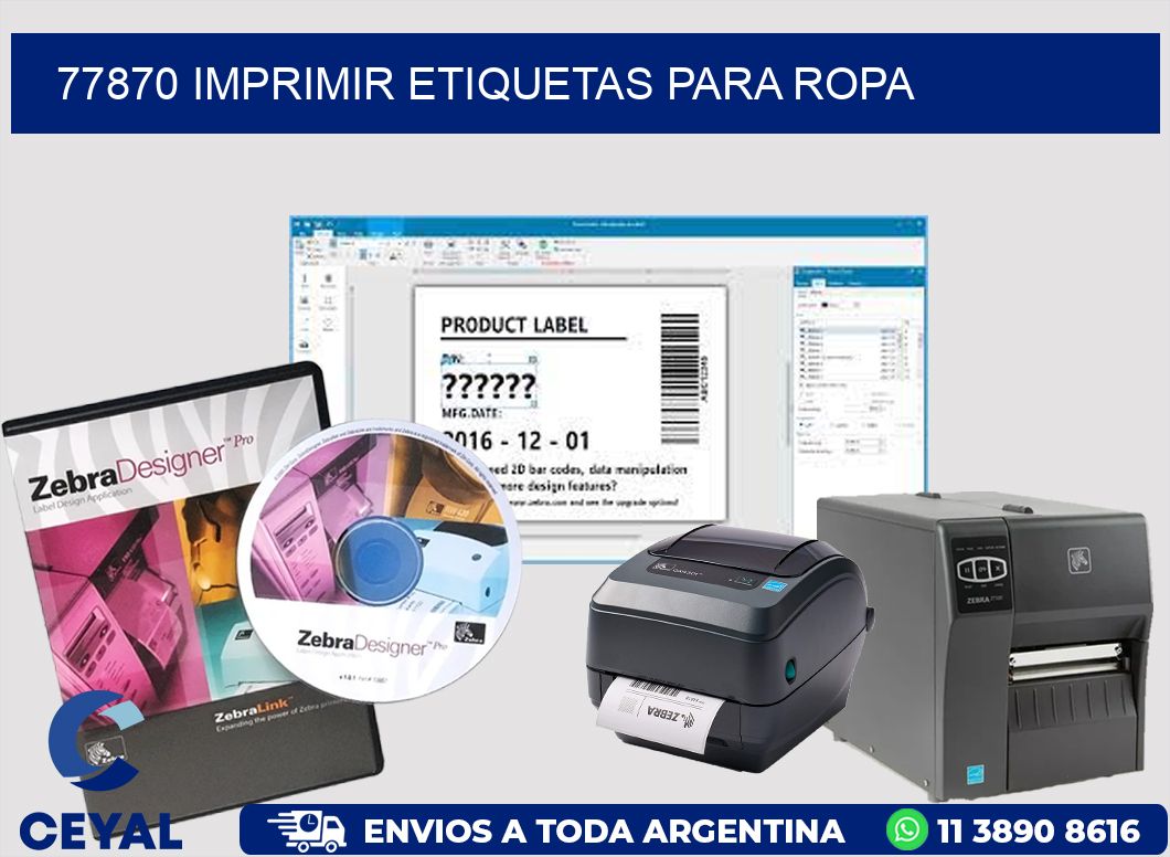 77870 Imprimir etiquetas para ropa