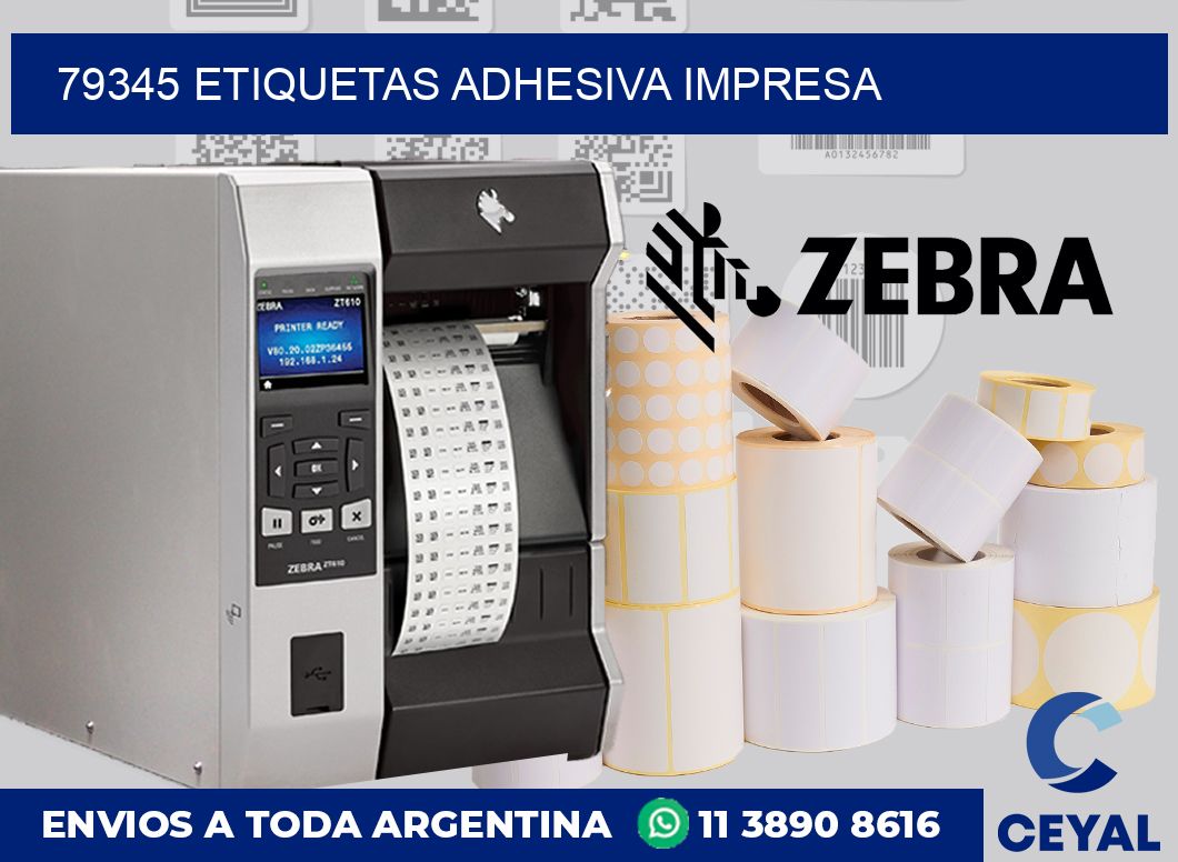 79345 etiquetas adhesiva impresa