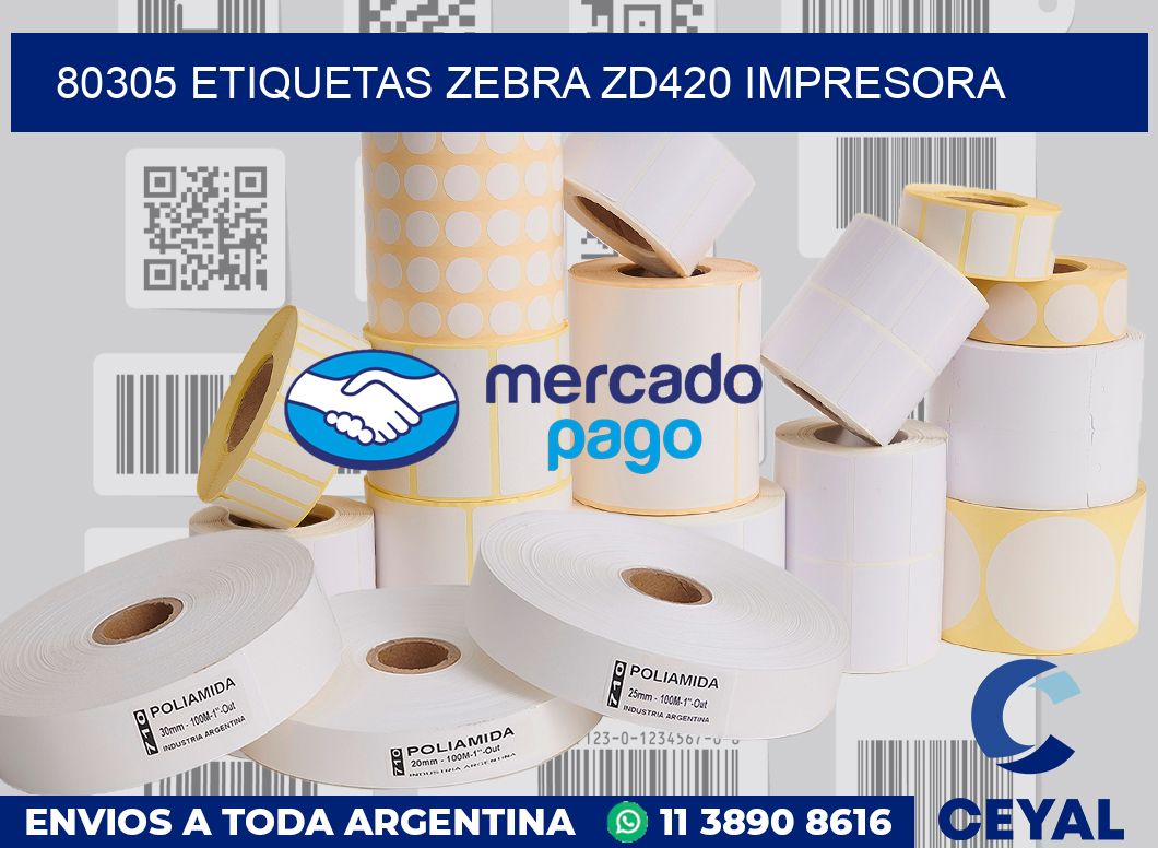 80305 etiquetas Zebra zd420 impresora
