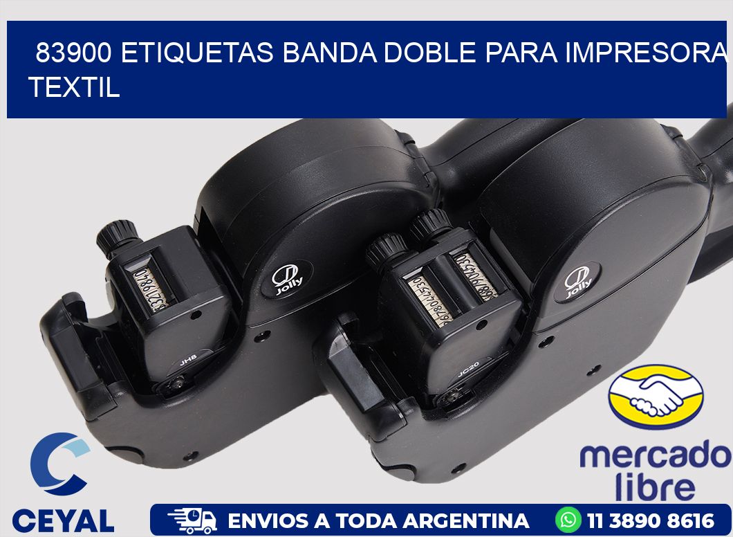 83900 etiquetas banda doble para impresora textil