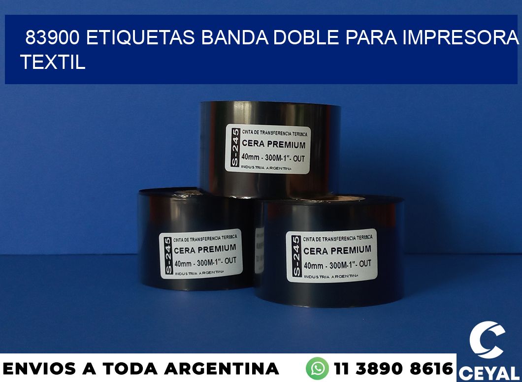 83900 etiquetas banda doble para impresora textil