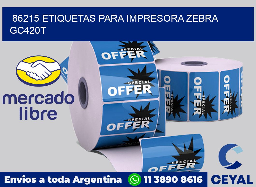 86215 etiquetas para impresora zebra GC420T