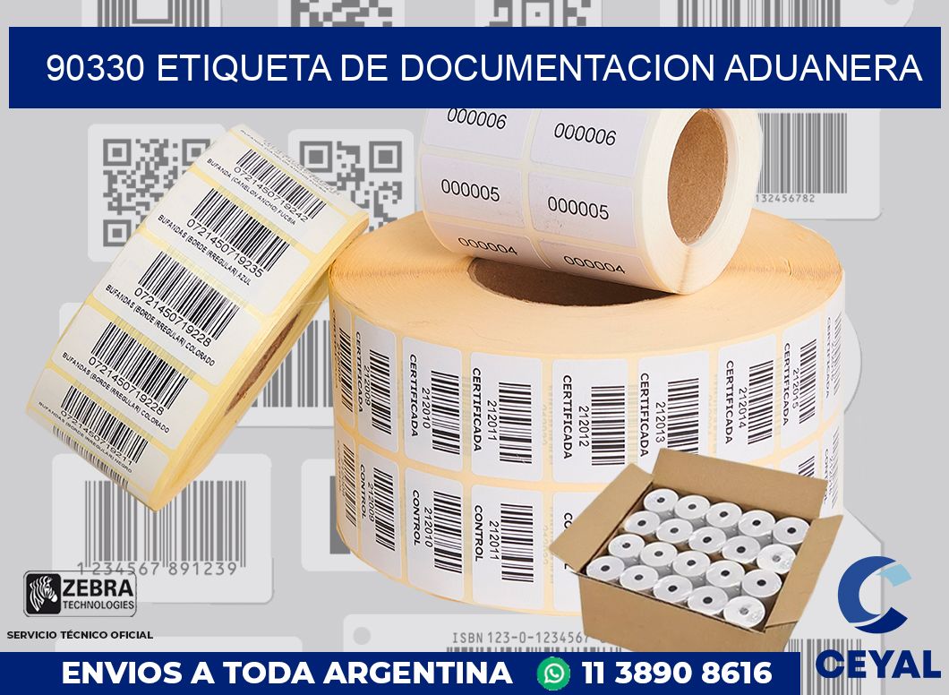 90330 Etiqueta de documentacion aduanera