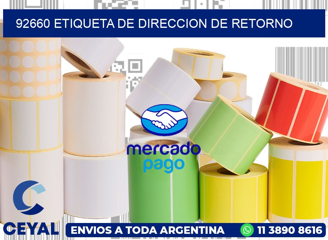 92660 Etiqueta de direccion de retorno