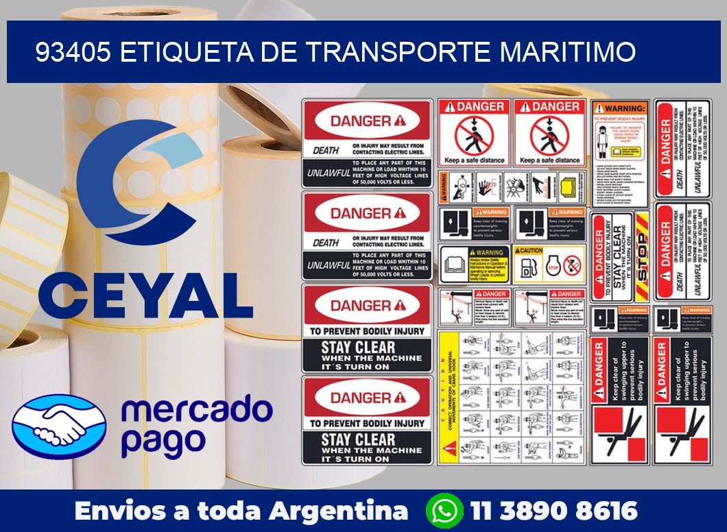 93405 Etiqueta de transporte maritimo