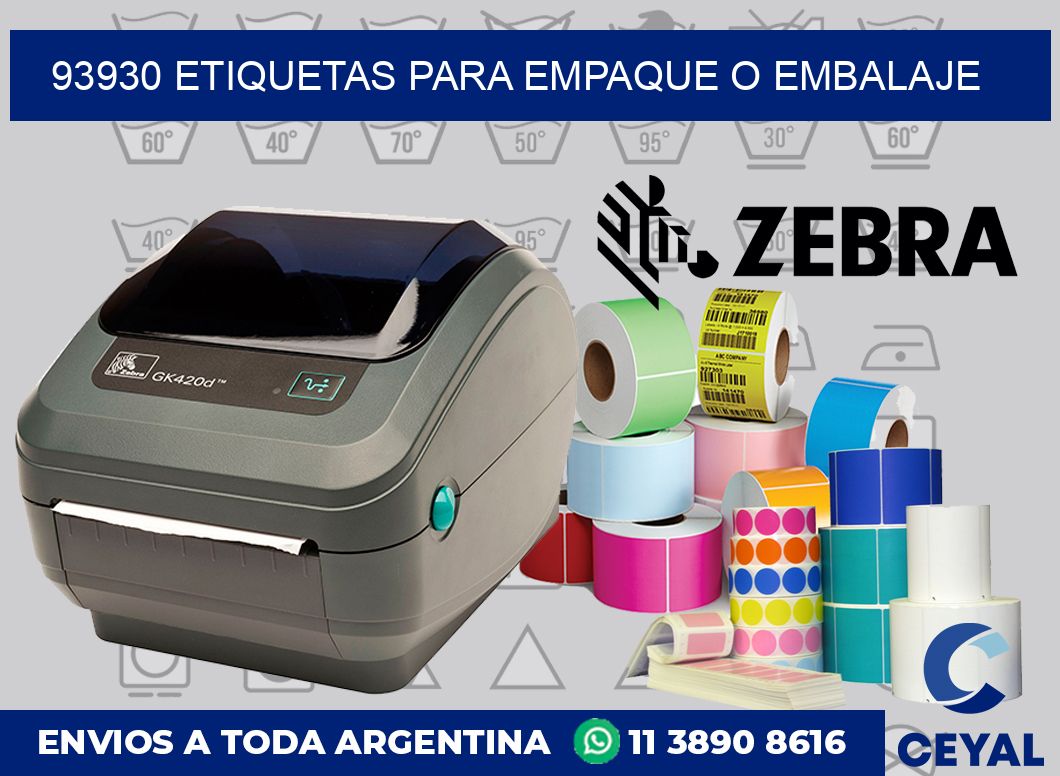 93930 etiquetas para empaque o embalaje